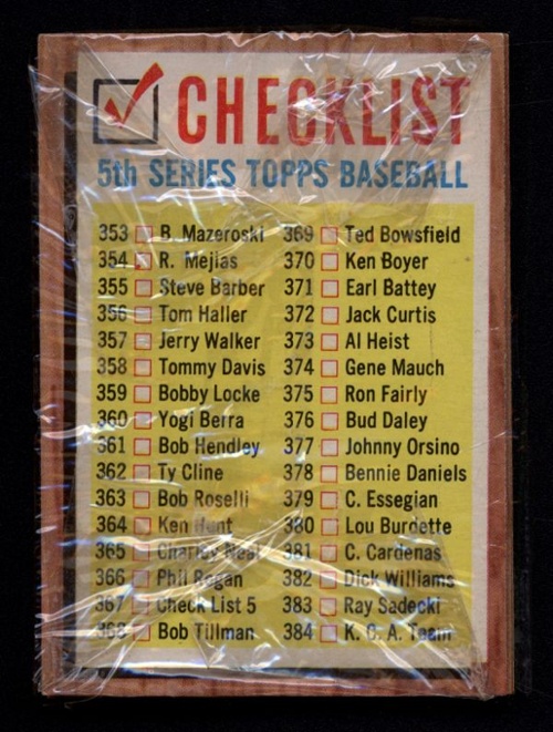 1962 Topps Baseball 5th Series Cello Pack Available