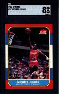 1986-87 Fleer Basketball Set Break with PSA 8 Michael Jordan Rookie